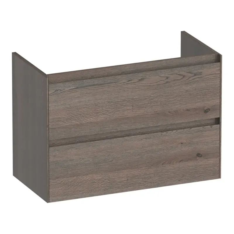 Uitverkoop Brauer Inspire onderkast ondiep 80cm met 2 softclose lades lamellen eiken zwart