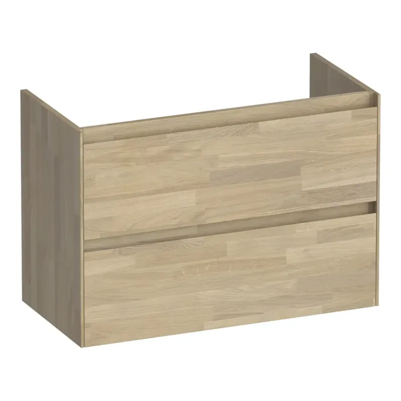 Brauer Inspire onderkast ondiep 80cm met 2 softclose lades vingerlas eiken grijs Beperkte Voorraad