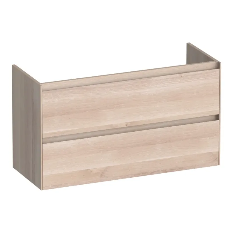Beperkt Aanbod Brauer Inspire onderkast ondiep 100cm met 2 softclose lades lamellen eiken wit