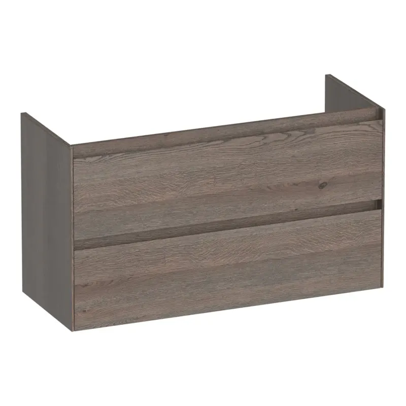 Premium Brauer Inspire onderkast ondiep 100cm met 2 softclose lades lamellen eiken zwart