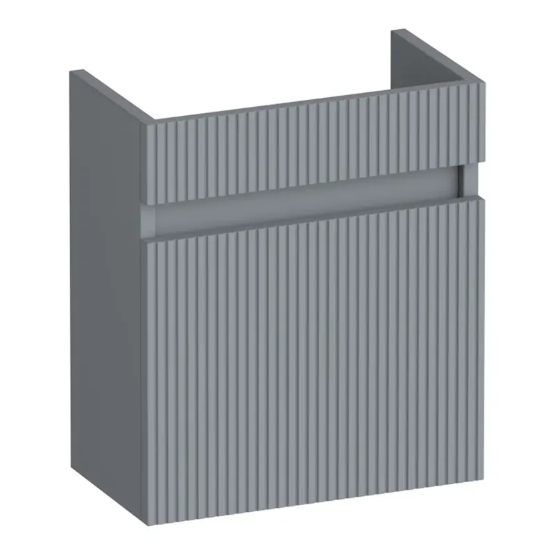 Premium Brauer Joy Wavy fonteinkast met ribbelfront 40cm linksdraaiend grijs mat