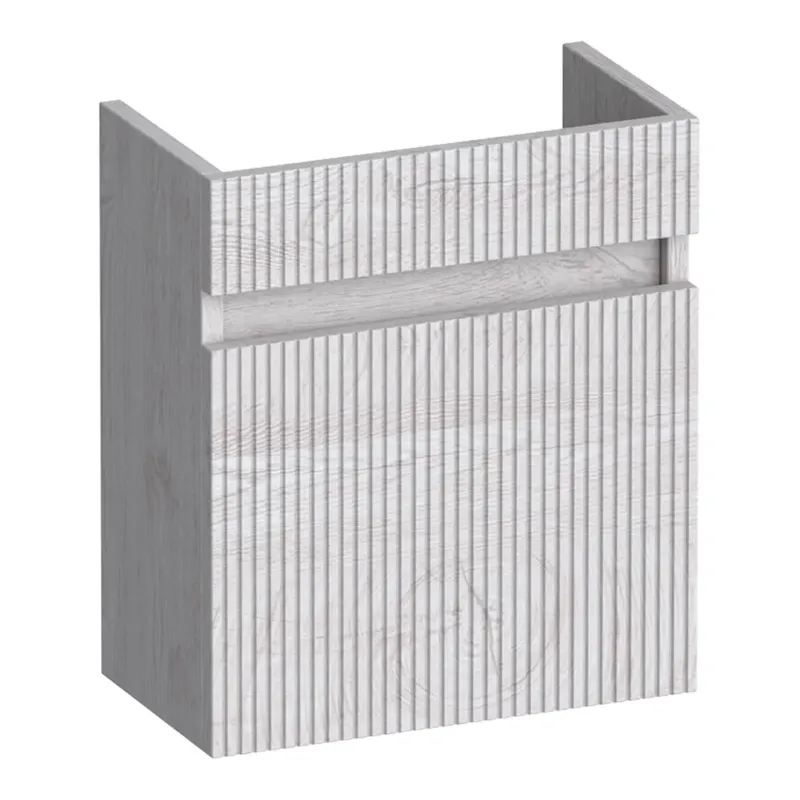 Beste Prijs Brauer Joy Wavy fonteinkast met ribbelfront 40cm rechtsdraaiend forest seashell