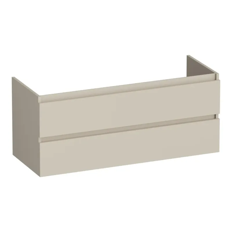Beperkt Aanbod Brauer Joy onderkast 120cm met 2 softclose lades en 2 sifon uitsparingen beige mat