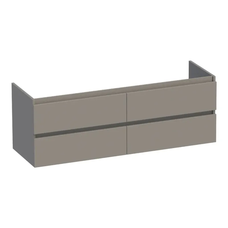 Brauer Joy onderkast 140cm met 4 softclose lades taupe mat Exclusieve Aanbieding
