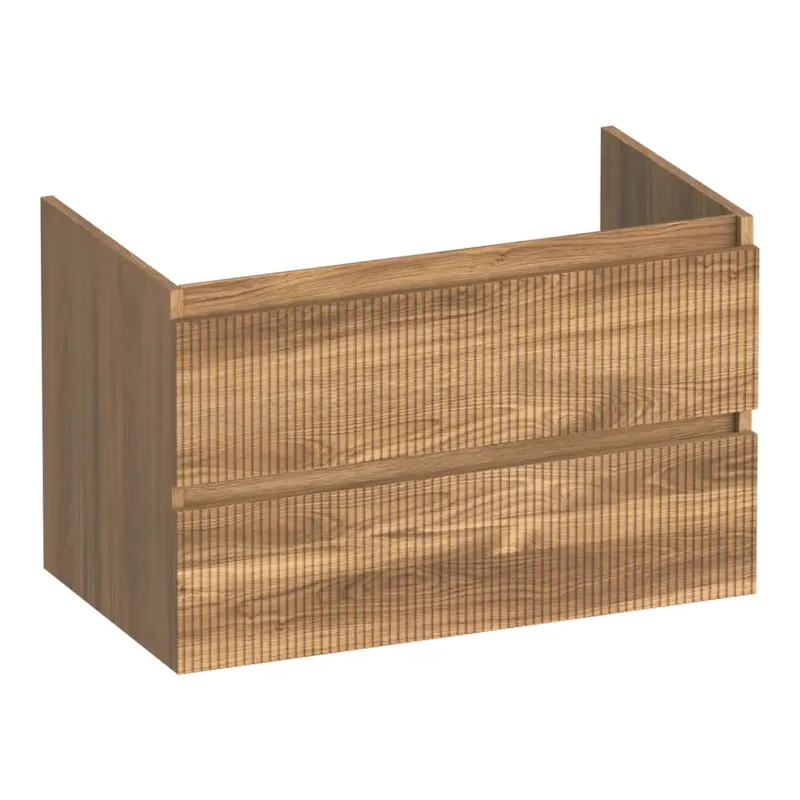 Brauer Joy Wavy onderkast ribbelfront 80cm met 2 softclose lades honey Speciale Aanbieding