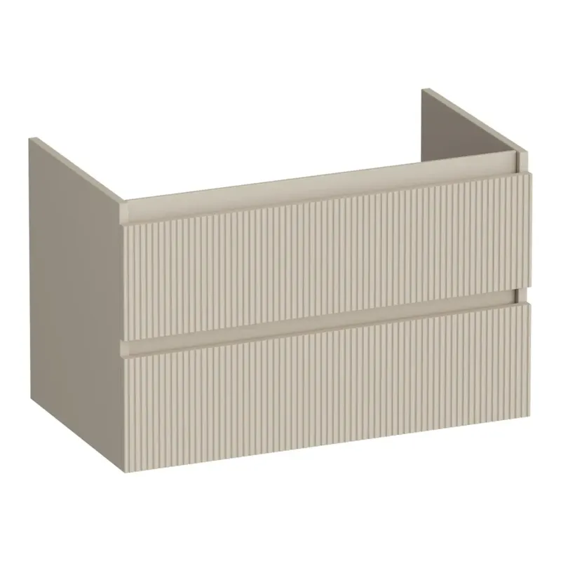 Brauer Joy Wavy onderkast ribbelfront 80cm met 2 softclose lades beige mat Beperkt Aanbod