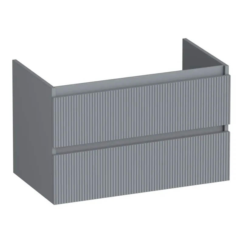 Weekendaanbieding Brauer Joy Wavy onderkast ribbelfront 80cm met 2 softclose lades grijs mat