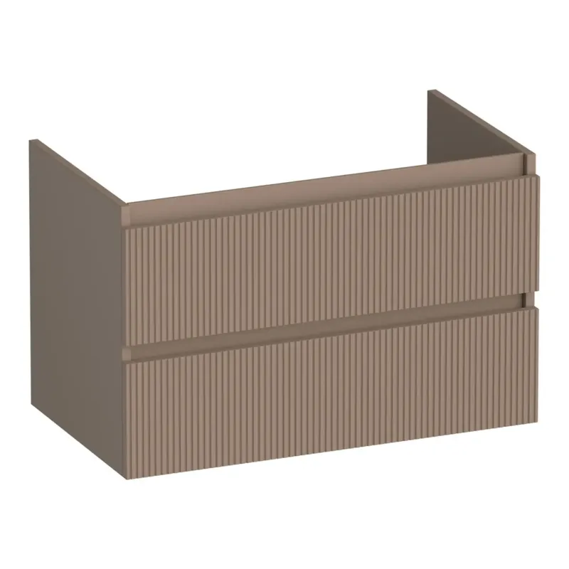 Beperkt Aanbod Brauer Joy Wavy onderkast ribbelfront 80cm met 2 softclose lades mokka mat