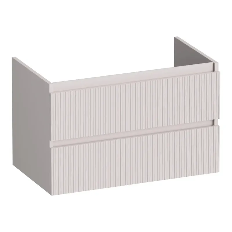 Brauer Joy Wavy onderkast ribbelfront 80cm met 2 softclose lades zand mat Speciale Aanbieding