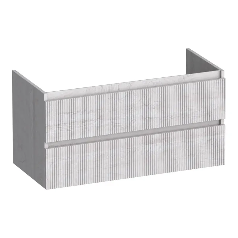 Brauer Joy Wavy onderkast ribbelfront 100cm met 2 softclose lades forest seashell Hoge Kwaliteit