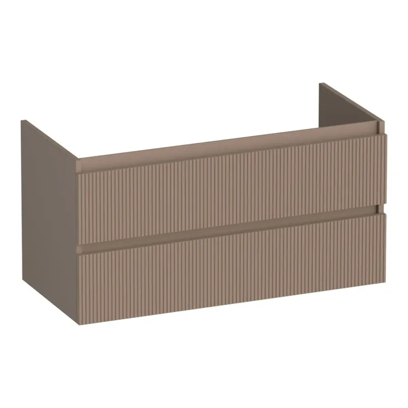 Brauer Joy Wavy onderkast ribbelfront 100cm met 2 softclose lades mokka mat Meest Verkocht