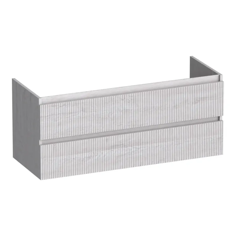 Brauer Joy Wavy onderkast ribbelfront 120cm met 2 softclose lades en 1 sifon uitsparing forest seashell Premium
