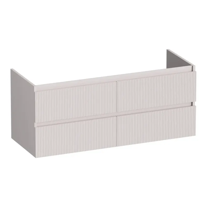 Brauer Joy Wavy onderkast ribbelfront 120cm met 4 softclose lades en 2 sifon uitsparingen zand mat Aanbieding