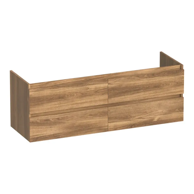 Brauer Joy Wavy onderkast ribbelfront 140cm met 4 softclose lades honey Koop Online