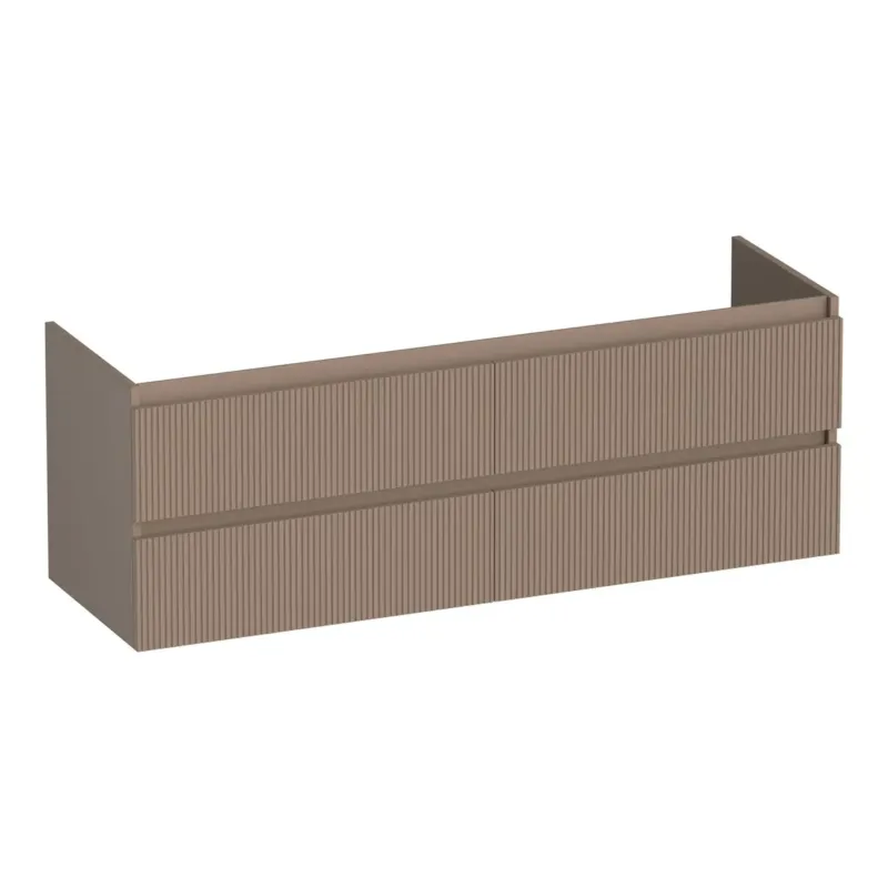 Brauer Joy Wavy onderkast ribbelfront 140cm met 4 softclose lades mokka mat Beperkt Aanbod