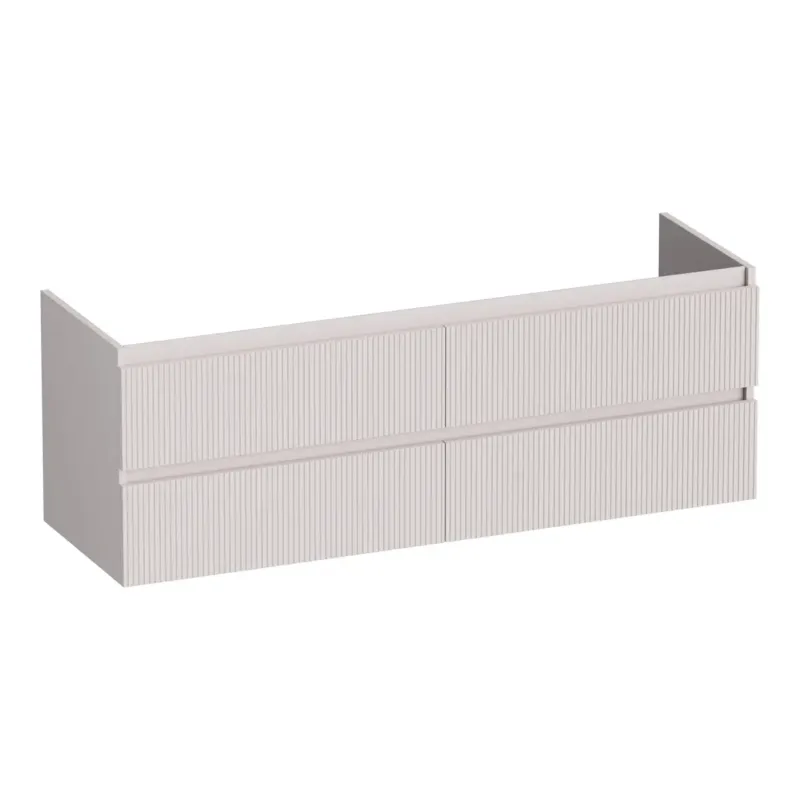 Brauer Joy Wavy onderkast ribbelfront 140cm met 4 softclose lades zand mat Laatste Versie