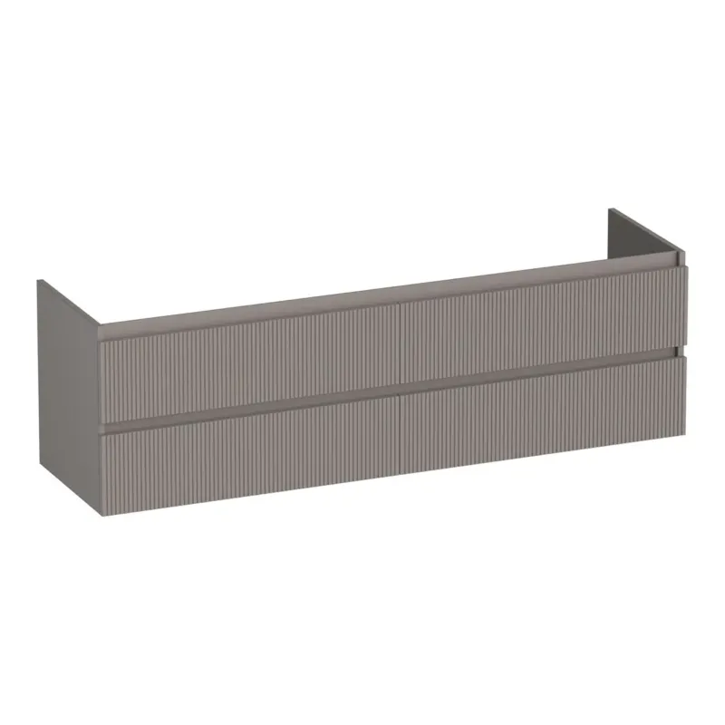 Brauer Joy Wavy onderkast ribbelfront 160cm met 4 softclose lades taupe mat Finale Uitverkoop