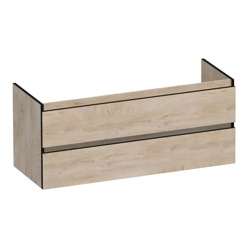 Brauer Joy Edge onderkast 120cm met 2 softclose lades en 2 sifon uitsparingen forest wheat Goedkoop
