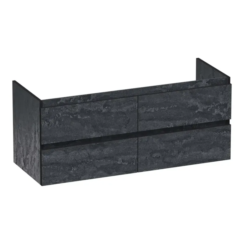 Aanbieding Brauer Joy Edge onderkast 120cm met 4 softclose lades en 2 sifon uitsparingen damascus