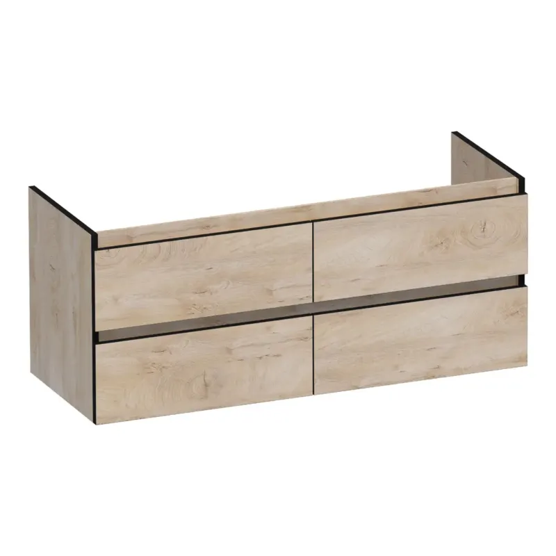 Brauer Joy Edge onderkast 120cm met 4 softclose lades en 2 sifon uitsparingen forest wheat Fabrieksprijs