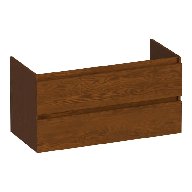 Brauer Joy onderkast 100cm met 2 softclose lades lamellen eiken bruin Direct Beschikbaar