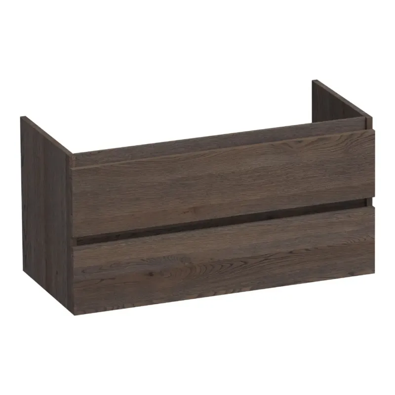 Brauer Joy onderkast 100cm met 2 softclose lades lamellen eiken zwart Op = Op