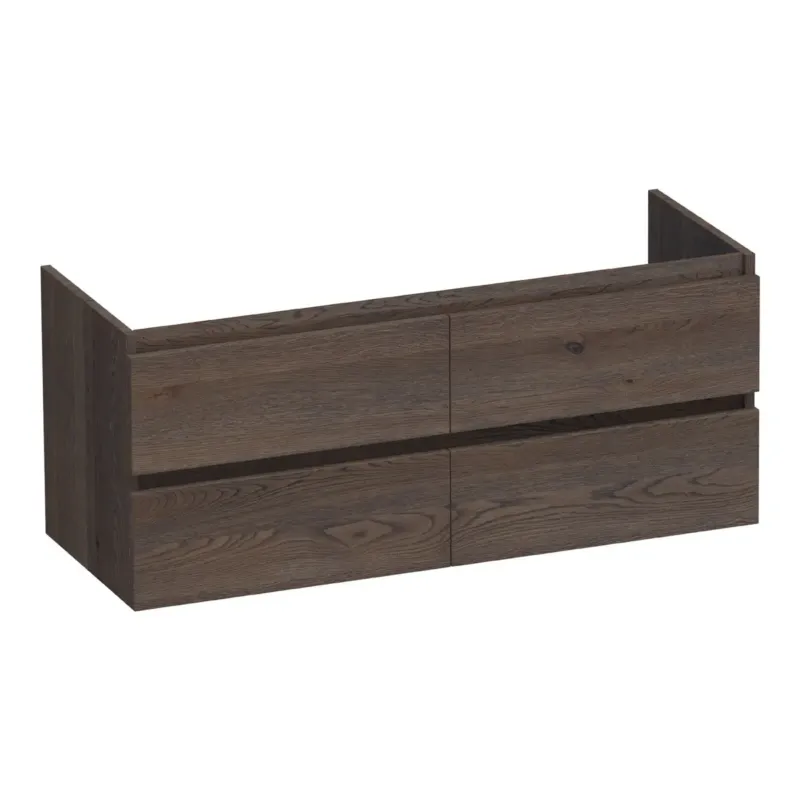 Bestel Nu Brauer Joy onderkast 120cm met 4 softclose lades en 2 sifon uitsparingen lamellen eiken zwart