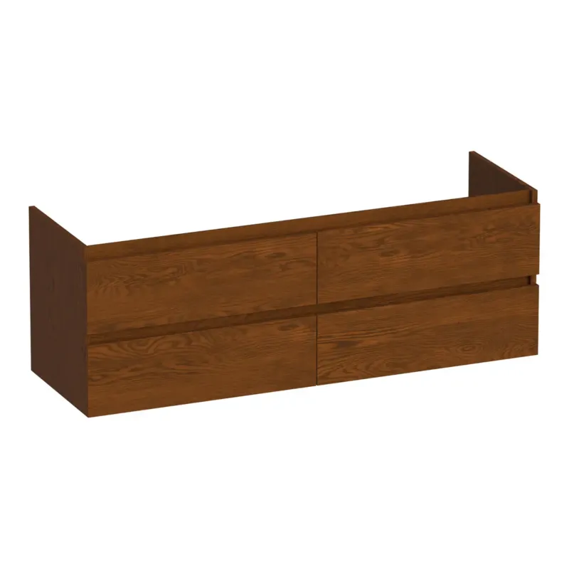 Bestel Nu Brauer Joy onderkast 140cm met 4 softclose lades lamellen eiken bruin