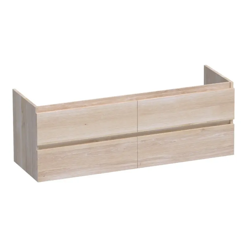 Brauer Joy onderkast 140cm met 4 softclose lades lamellen eiken wit Direct Verzonden