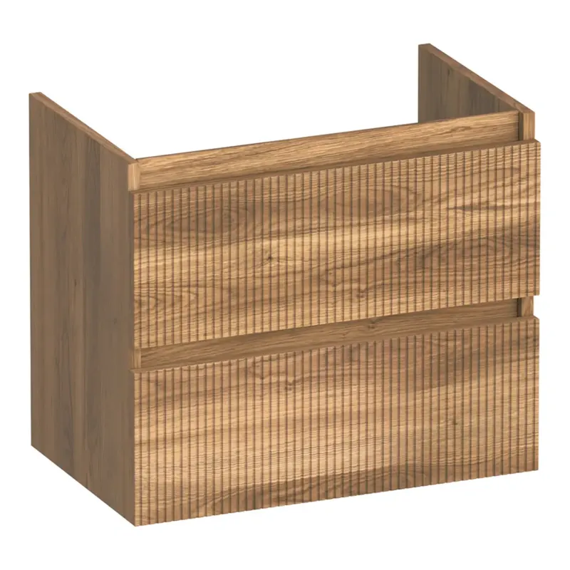 Brauer Joy Wavy onderkast ribbelfront ondiep 60cm met 2 softclose lades honey Finale Uitverkoop