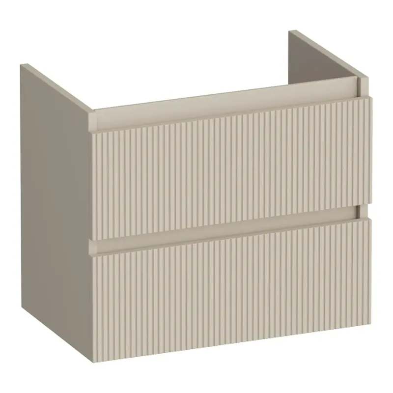 Brauer Joy Wavy onderkast ribbelfront ondiep 60cm met 2 softclose lades beige mat Shop Nu