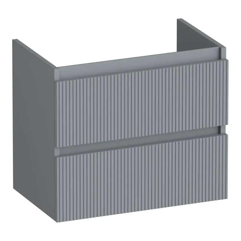 Brauer Joy Wavy onderkast ribbelfront ondiep 60cm met 2 softclose lades grijs mat Gecertificeerd