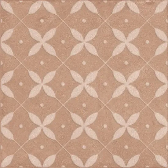 Valence Lunessa wandtegel 20x20cm roodbruin met bloemen in ruit Fabrieksprijs