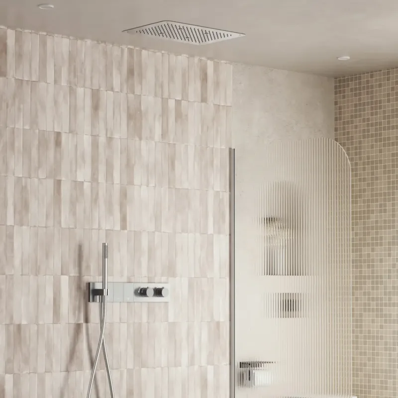 Saniclear Premium Manchester plafond inbouw regendouche 48x33cm RVS look PVD met staafhanddouche Snelle Levering