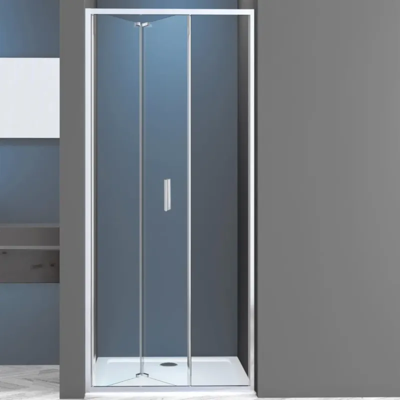 Kerra Solid vouwbare douchedeur 100x195cm chroom Populair