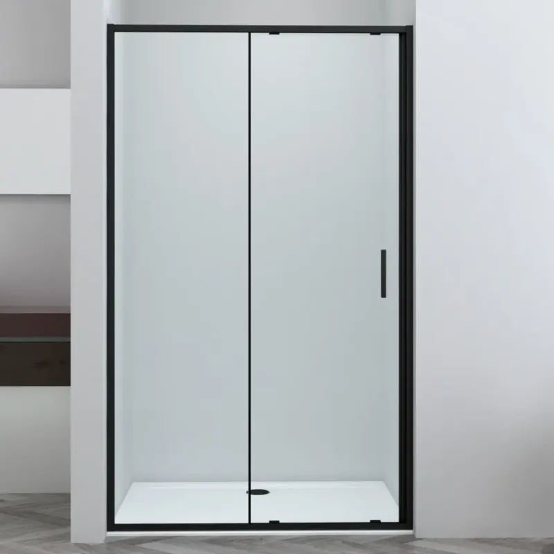 Kerra Solid schuif douchedeur 100x195cm zwart Nu Kopen