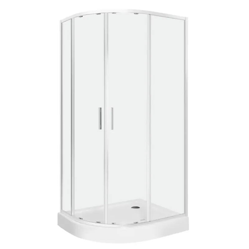 Beste Prijs Kerra Solid douchecabine kwartrond 80x100cm chroom rechts met douchebak