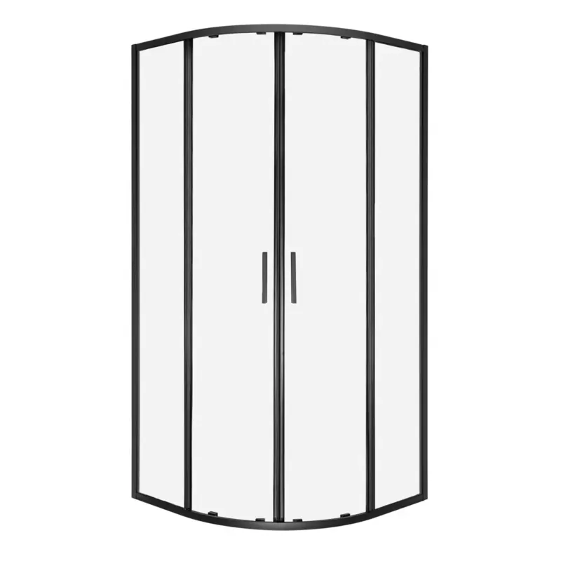Kerra Solid douchecabine kwartrond 80x80cm zwart Hete Deal
