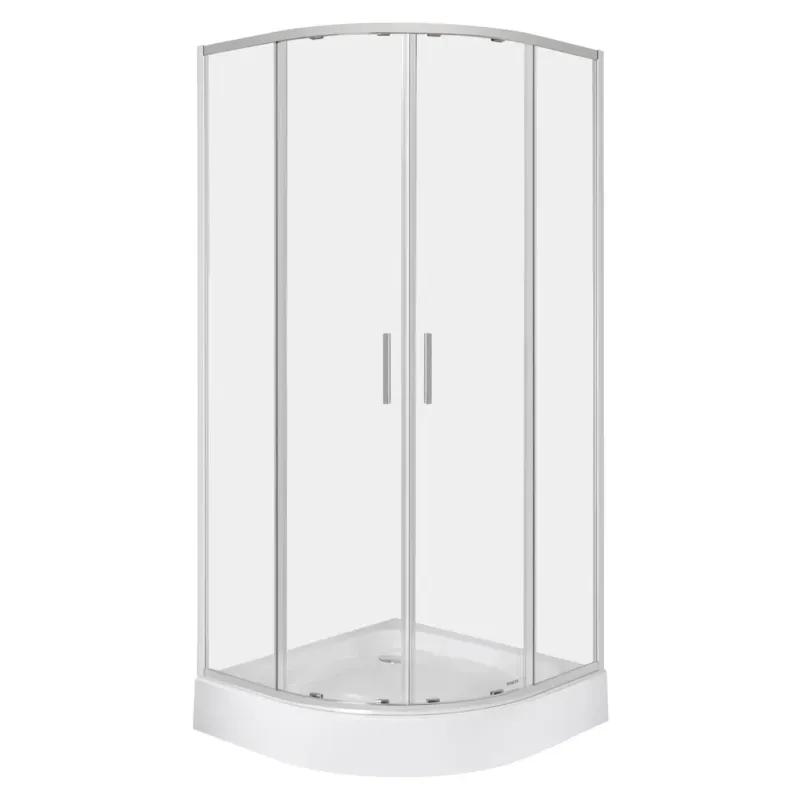 Beperkte Voorraad Kerra Solid douchecabine kwartrond 80x80cm chroom met douchebak