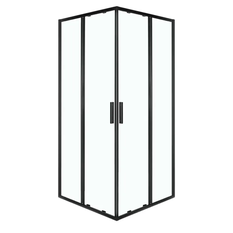 Kerra Solid douchecabine vierkant 90x90cm zwart Seizoensaanbieding