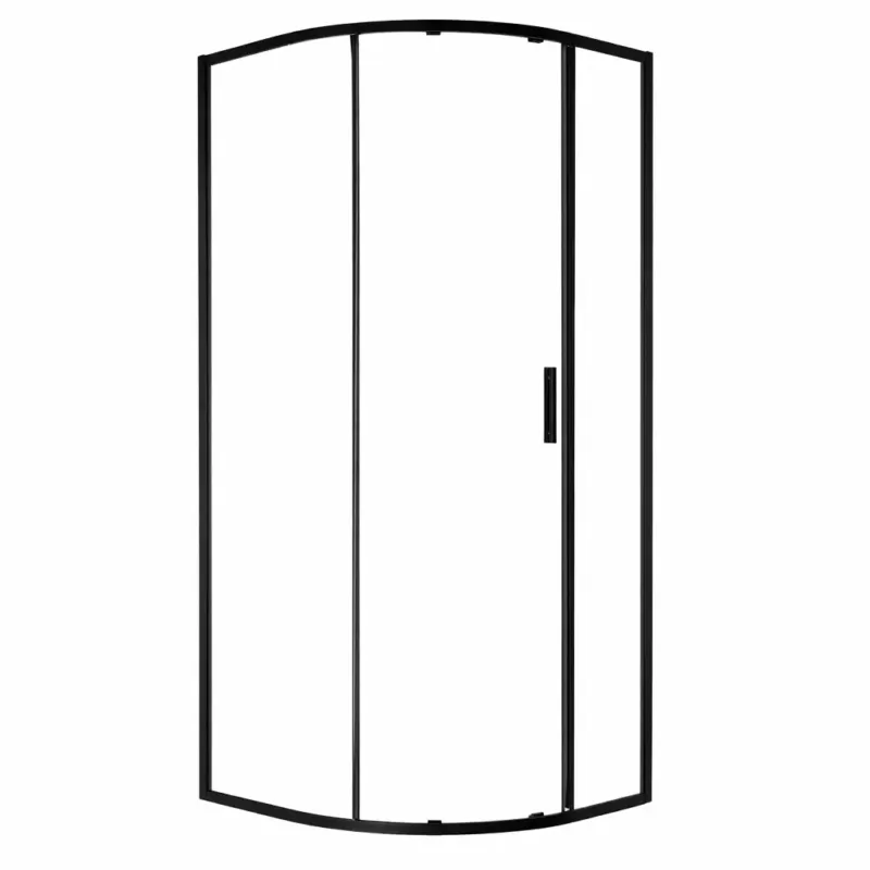 Beperkt Aanbod Kerra Solid douchecabine kwartrond 90x90cm zwart met enkele deur