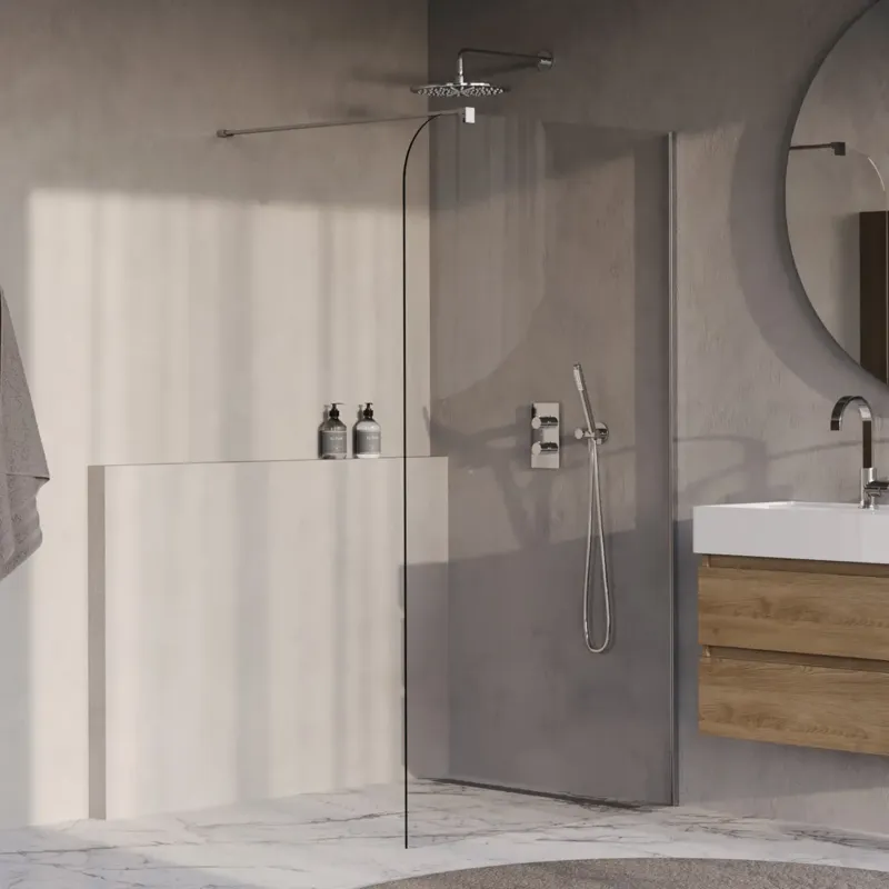 Brauer Orion inloopdouche helder glas 120cm afgerond chroom Op = Op