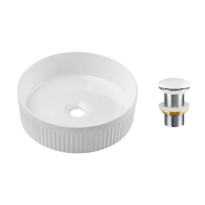 Comad Beyond waskom met ribbel 36x36cm met clickwaste wit Koop Online