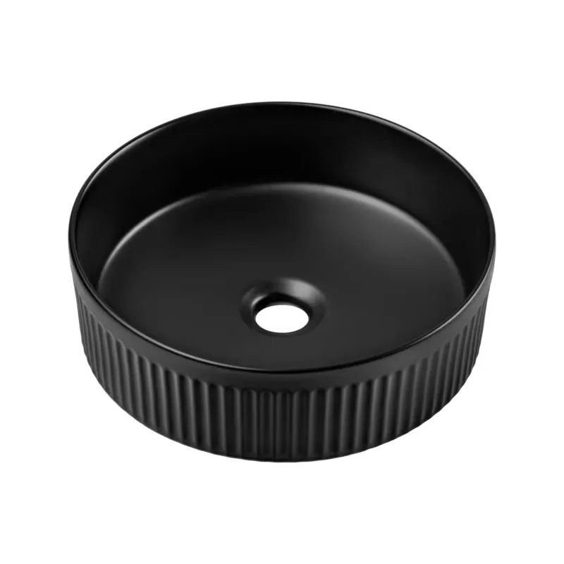 Veilige Betaling Comad Beyond waskom met ribbel 36x36cm zwart mat