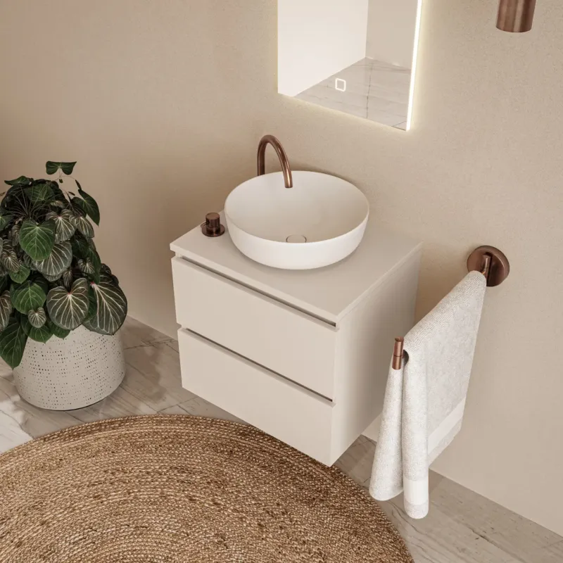 Speciale Aanbieding Fontana Proma badkamermeubel 60cm zonder kom warm linnen