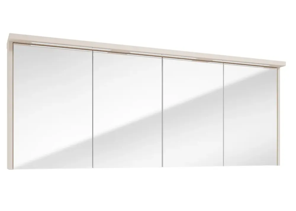 Fontana Grado spiegelkast met verlichting 157cm 4 deuren warm linnen Beste Prijs