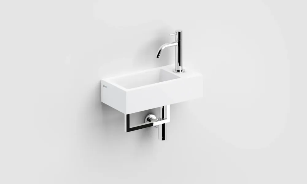 Clou Flush 3 fontein solid surface 36cm rechts met handdoekhouder wit mat Merkproduct