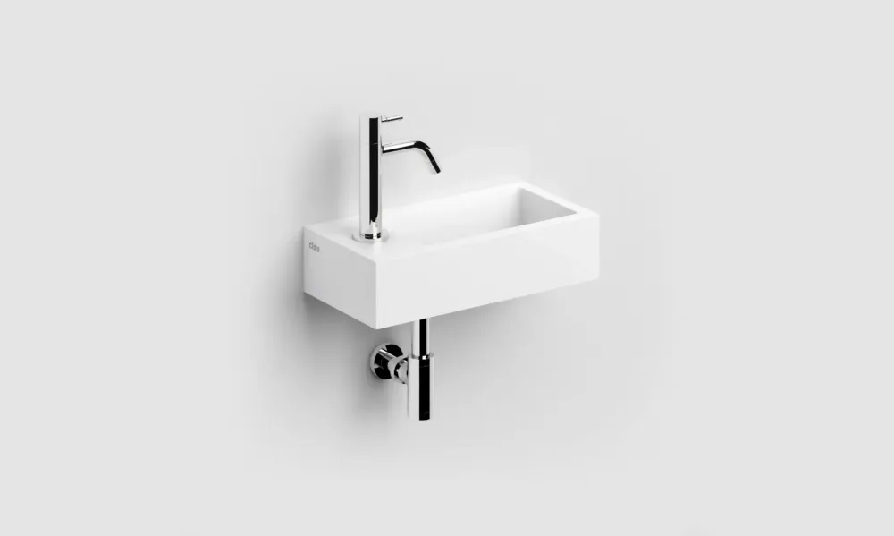 Koopje Clou Flush 3 fontein solid surface 36cm links wit mat