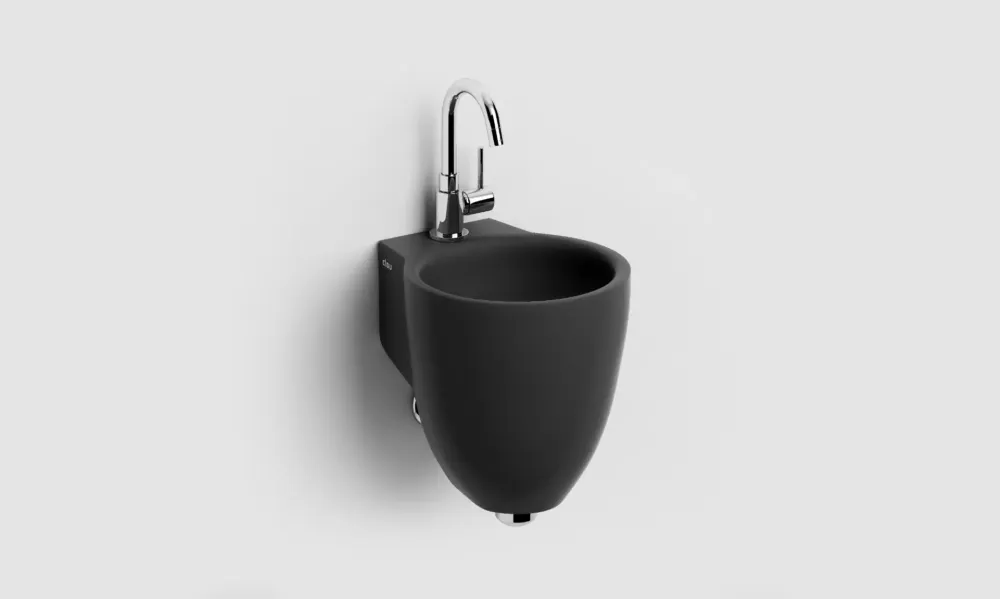 Clou Flush 6 keramische fontein 27cm met kraangat zwart mat Koopje