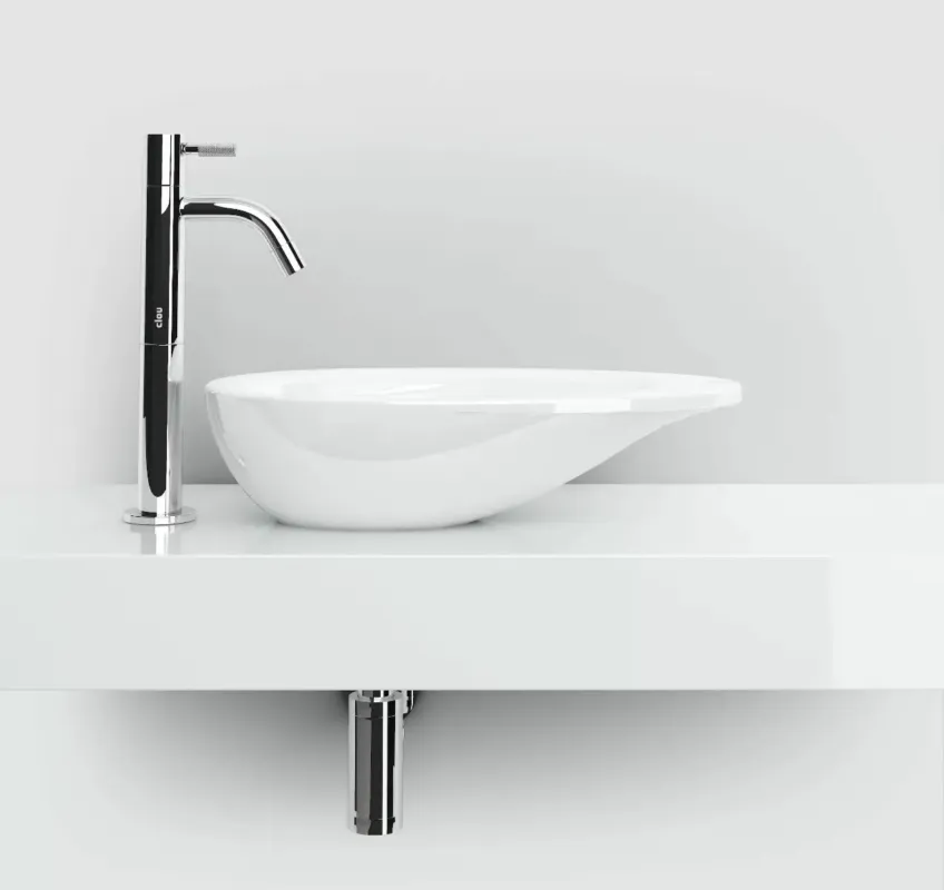 Clou First fontein waskom mineraalmarmer 36cm wit glans Lage Prijs